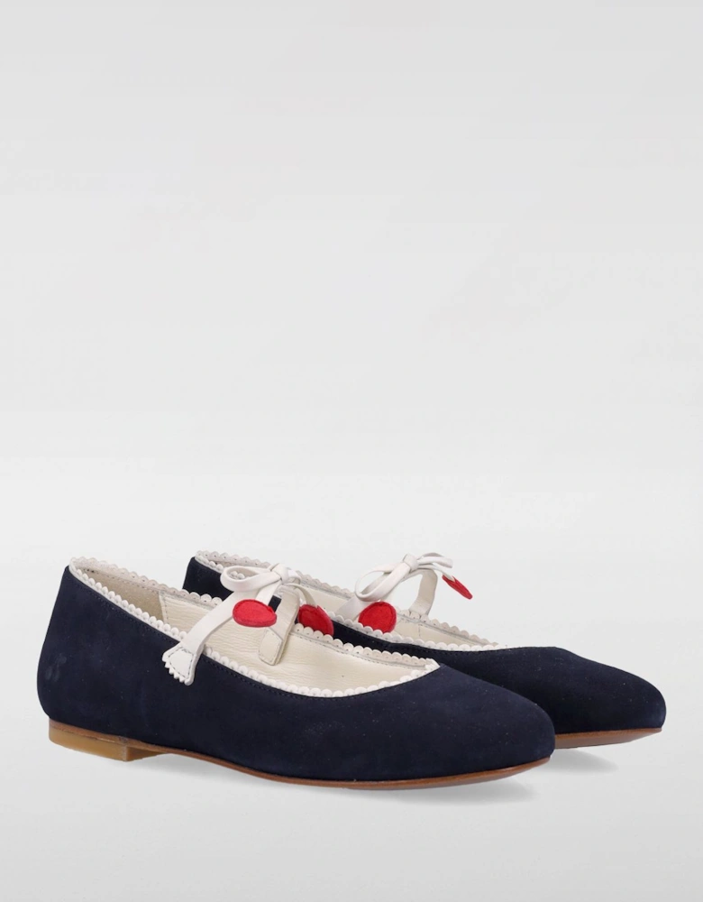 Girls Suede Mary Janes Heart Accents