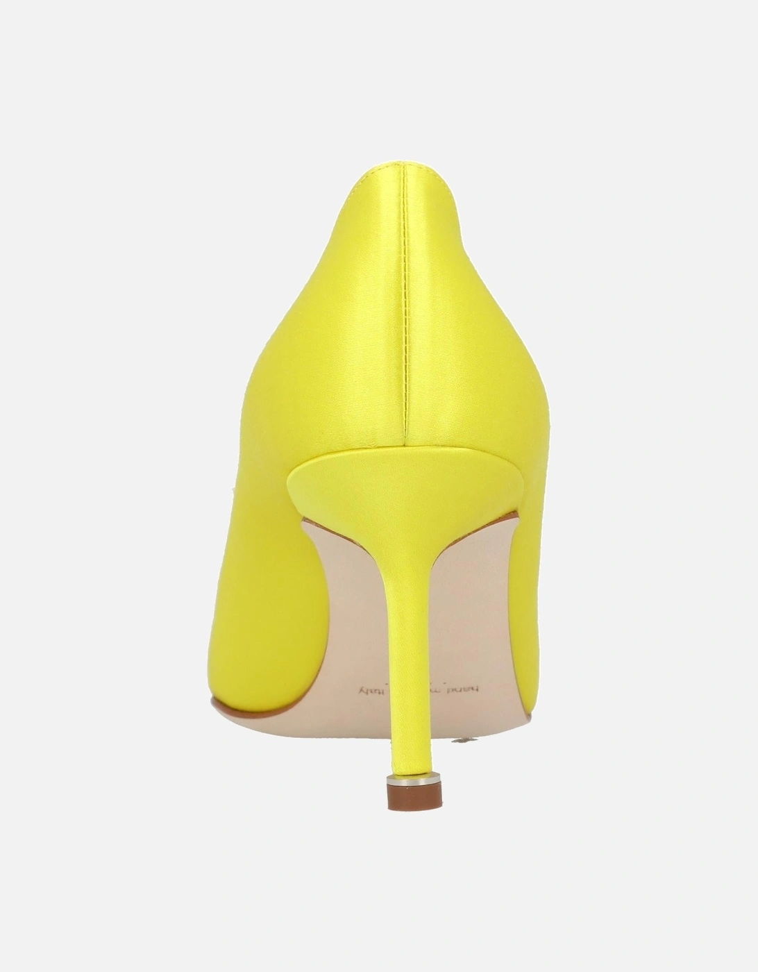 Crystal-Embellished Satin Almond Toe Pumps with Mid Heel