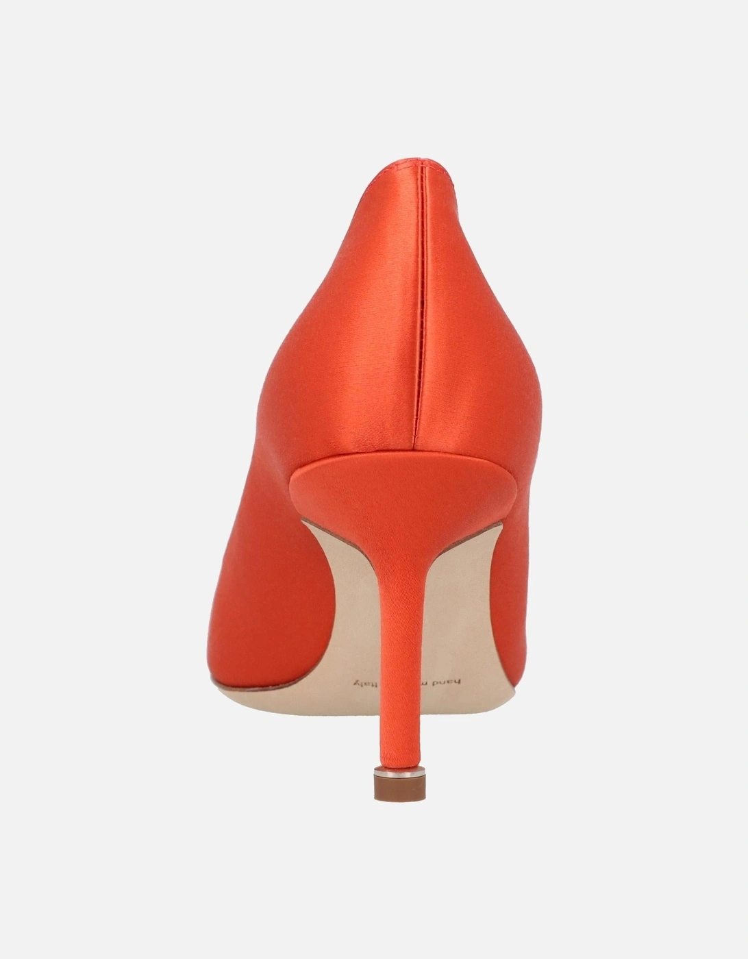 Crystal Buckle Satin Almond Toe Mid-Heel Pumps