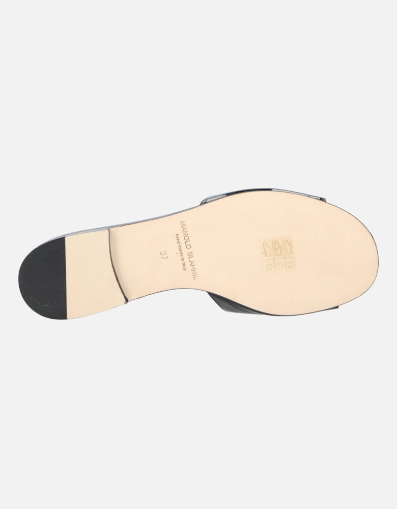 Layered Wide Band Patent Leather Sandals