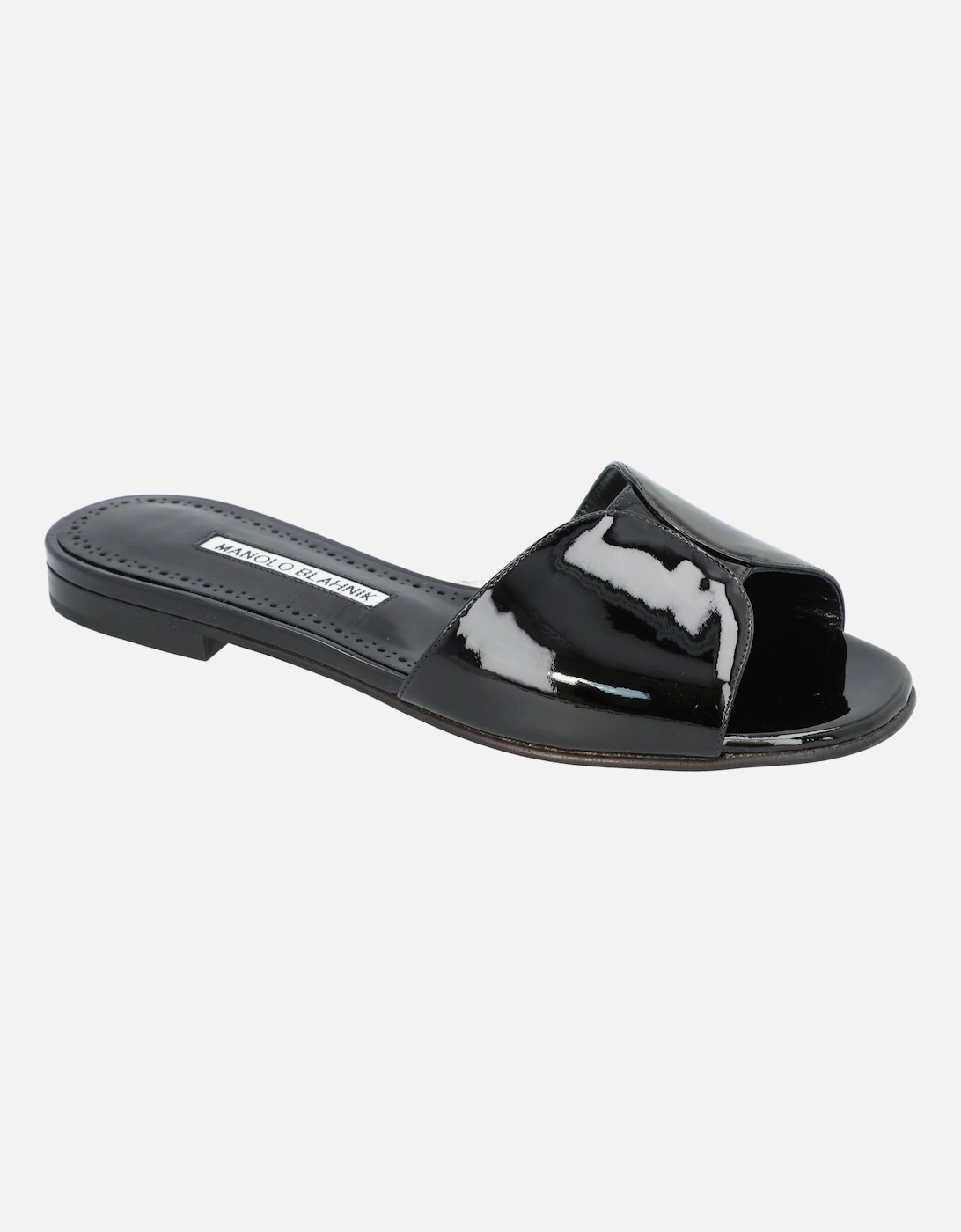 Layered Wide Band Patent Leather Sandals