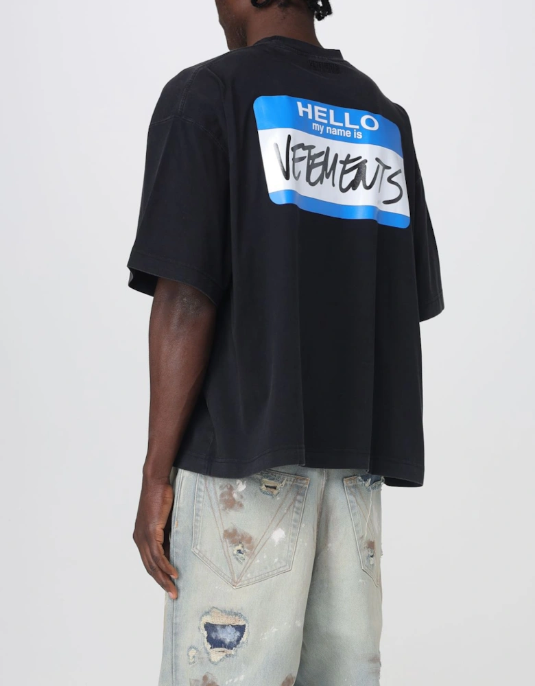 Oversized Name Tag Graphic Tee