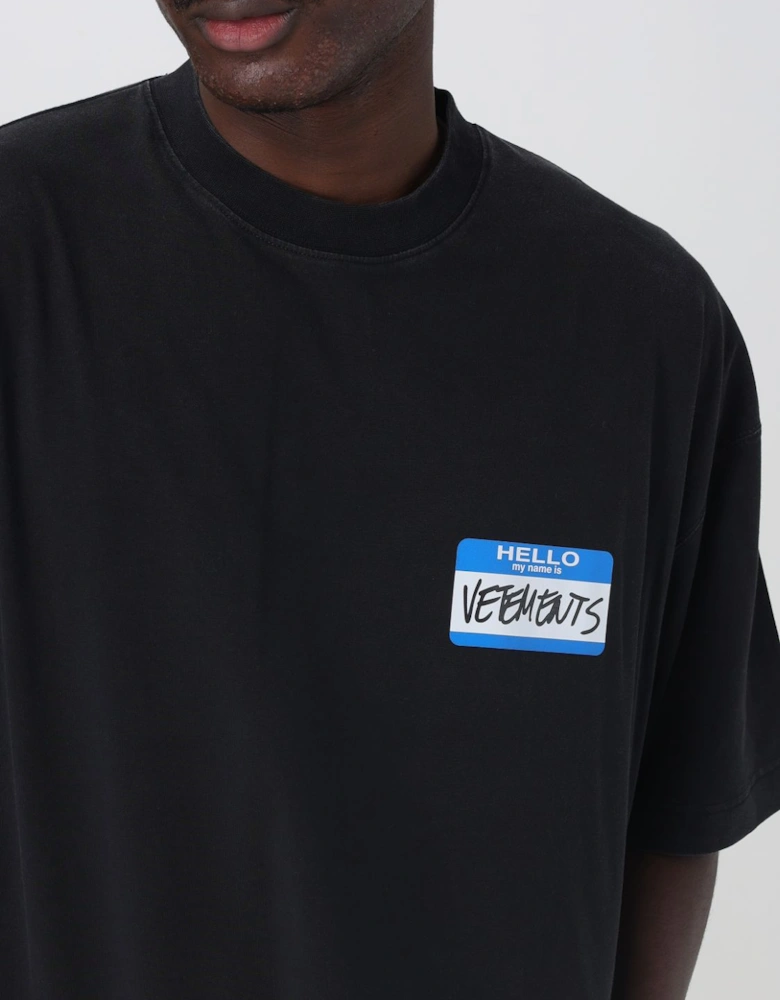 Oversized Name Tag Graphic Tee