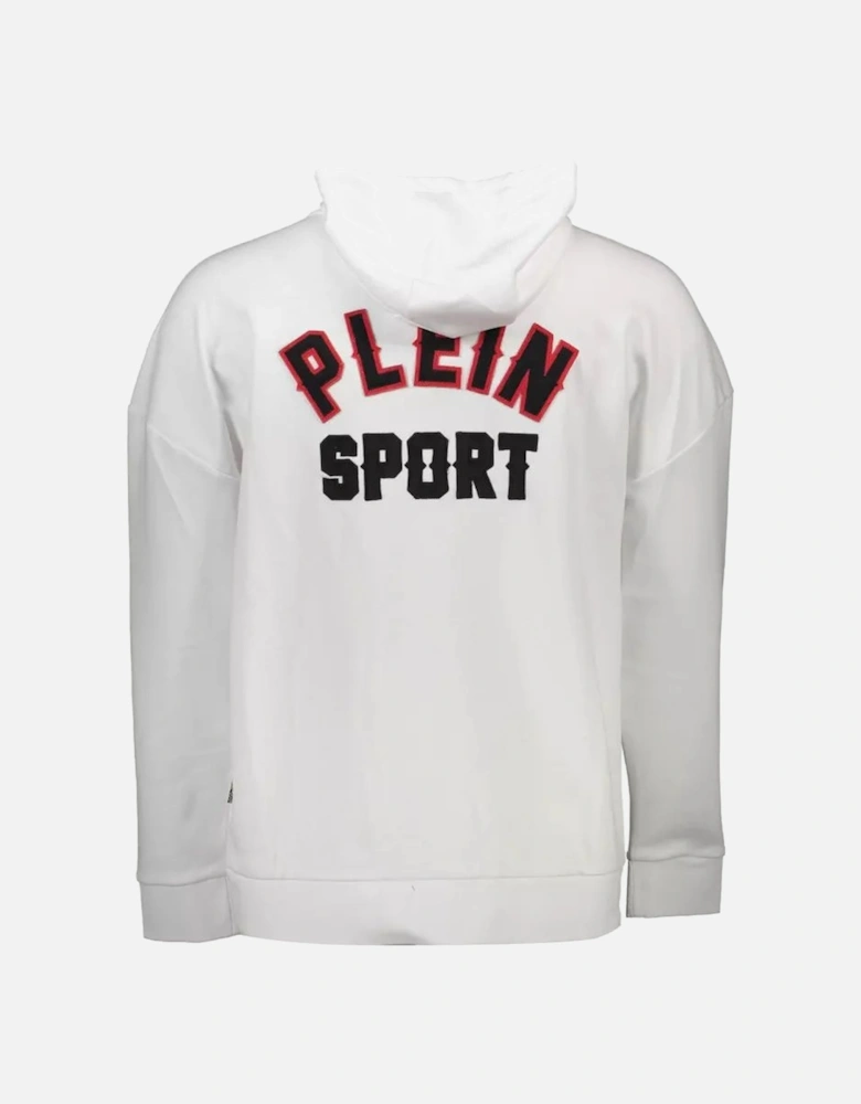 Plein Sport Mens White Logo Hoodie