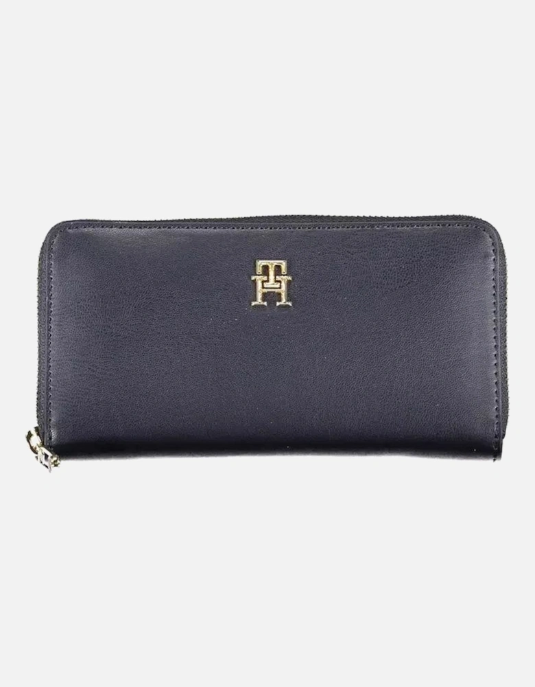 ZipAround Wallet TH Logo Navy Leather