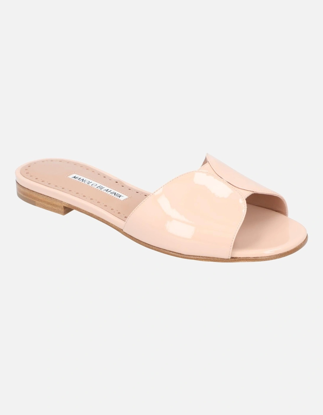 Layered Patent Leather Sandals with Flat Heel