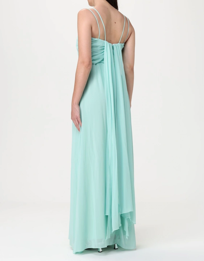 Maxi Dress Pleated Bodice Sleeveless