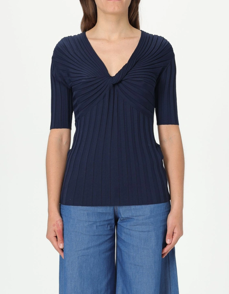 Ribbed Knit Top Knotted Detail