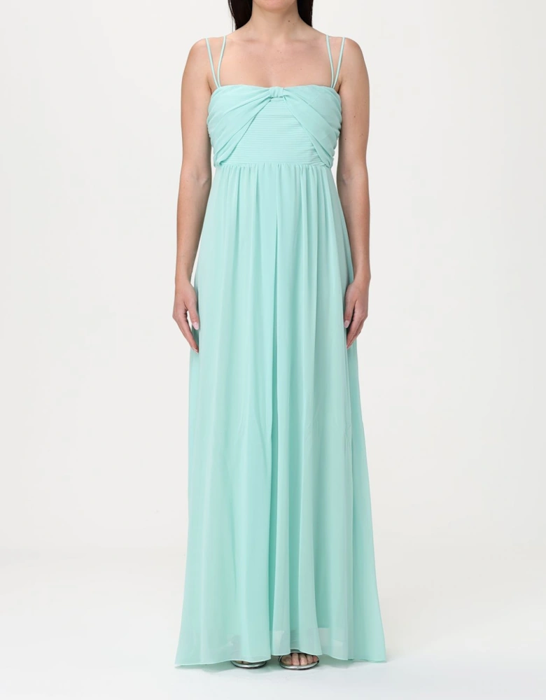 Maxi Dress Pleated Bodice Sleeveless