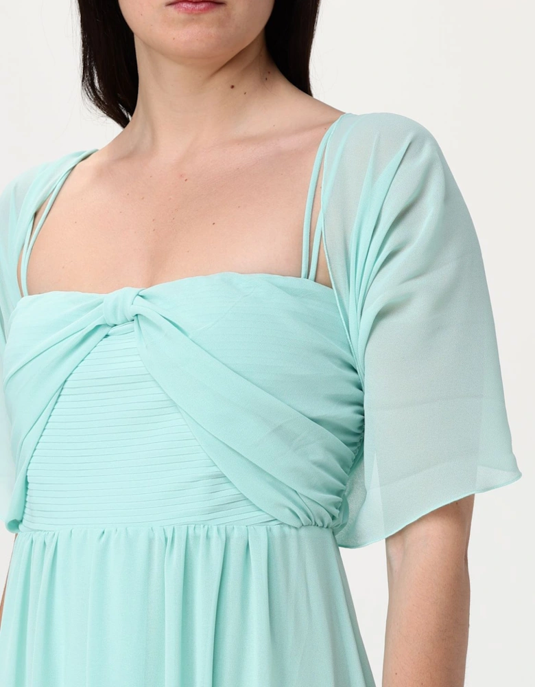 Maxi Dress Pleated Bodice Sleeveless