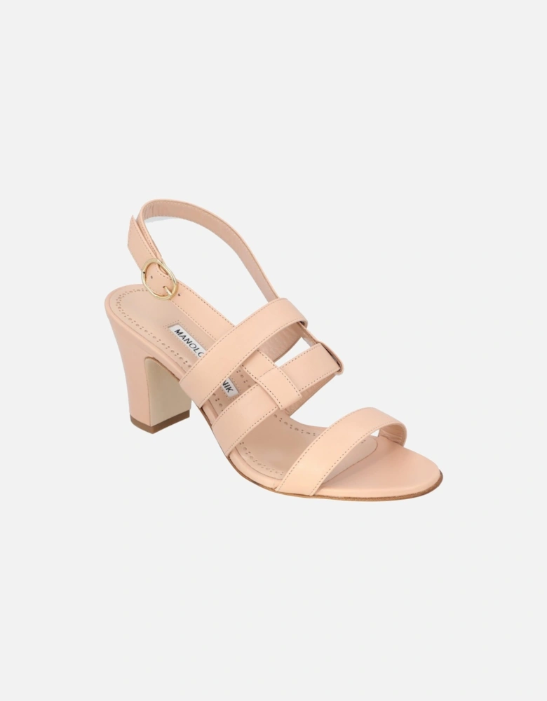 Leather Slingback Sandal with Adjustable Buckle Strap