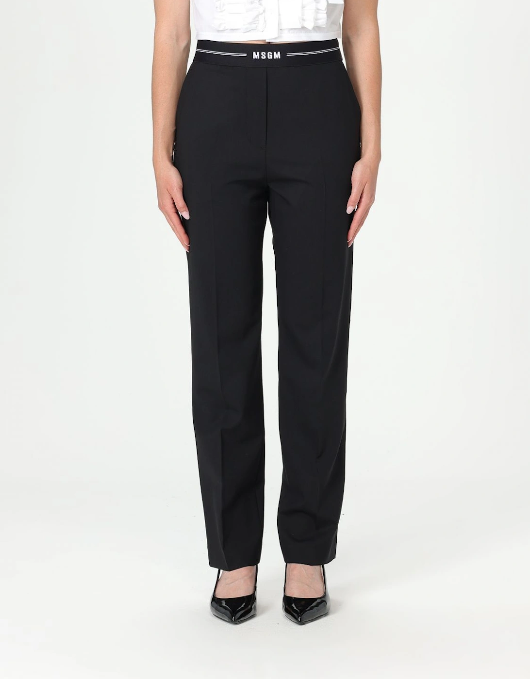 Straight Leg Trousers Elastic Waistband, 5 of 4
