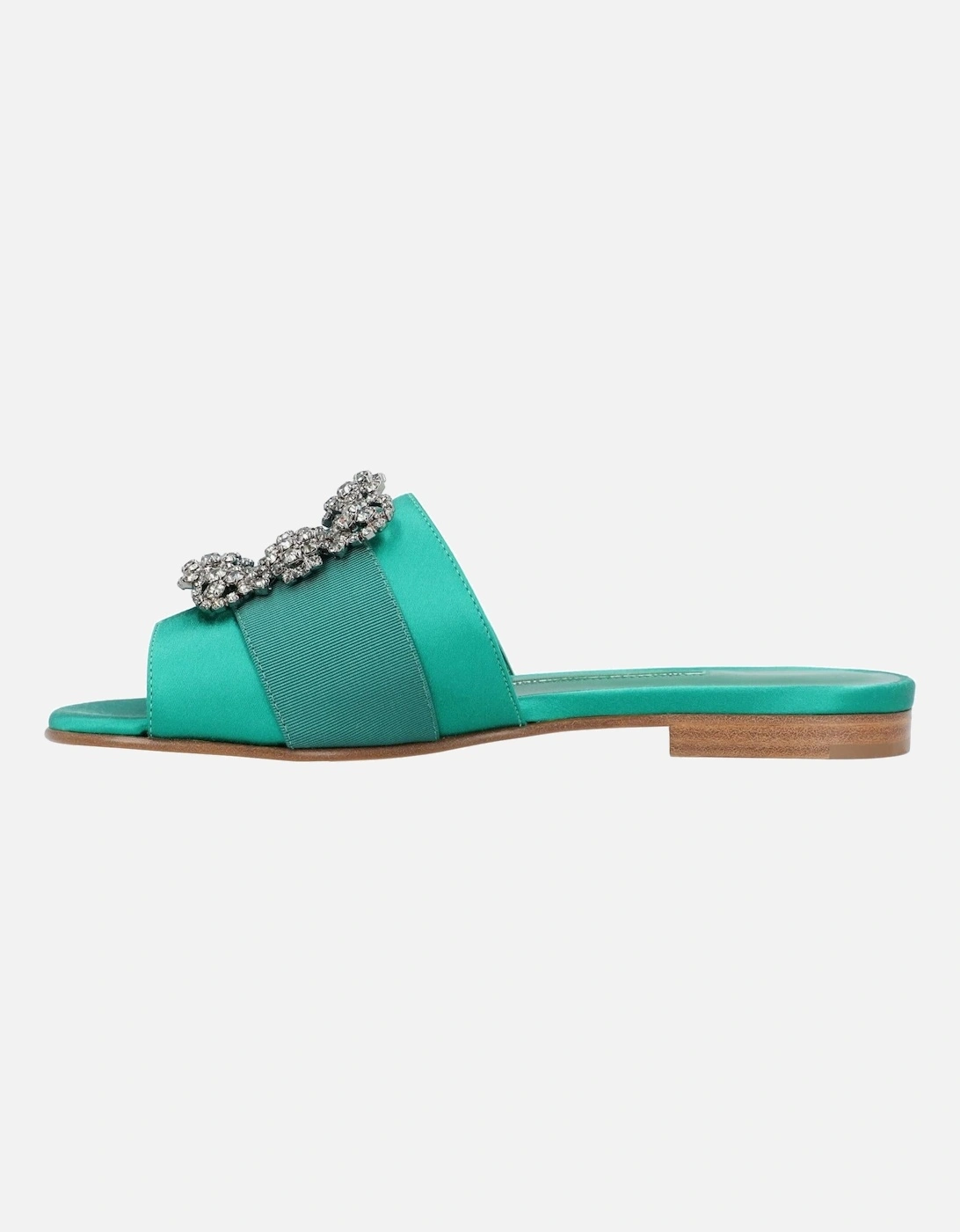 Green Flat Canvas and Satin Loafers from Italy