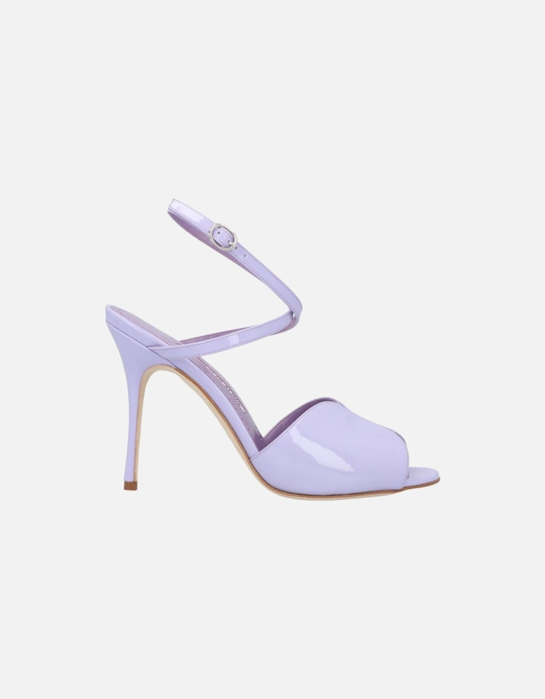 Patent Leather Ankle Strap Sandals with 10.5cm Heel