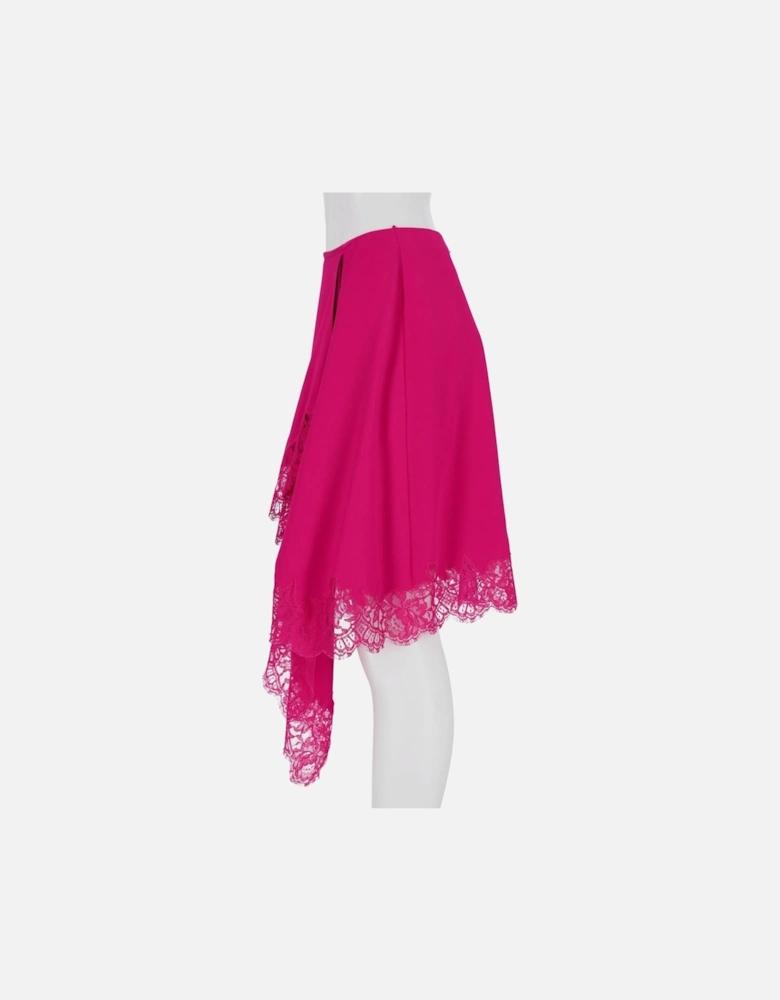 LaceTrimmed Asymmetrical Skirt