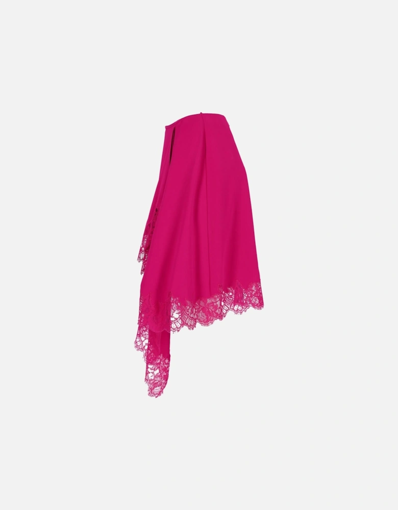 LaceTrimmed Asymmetrical Skirt