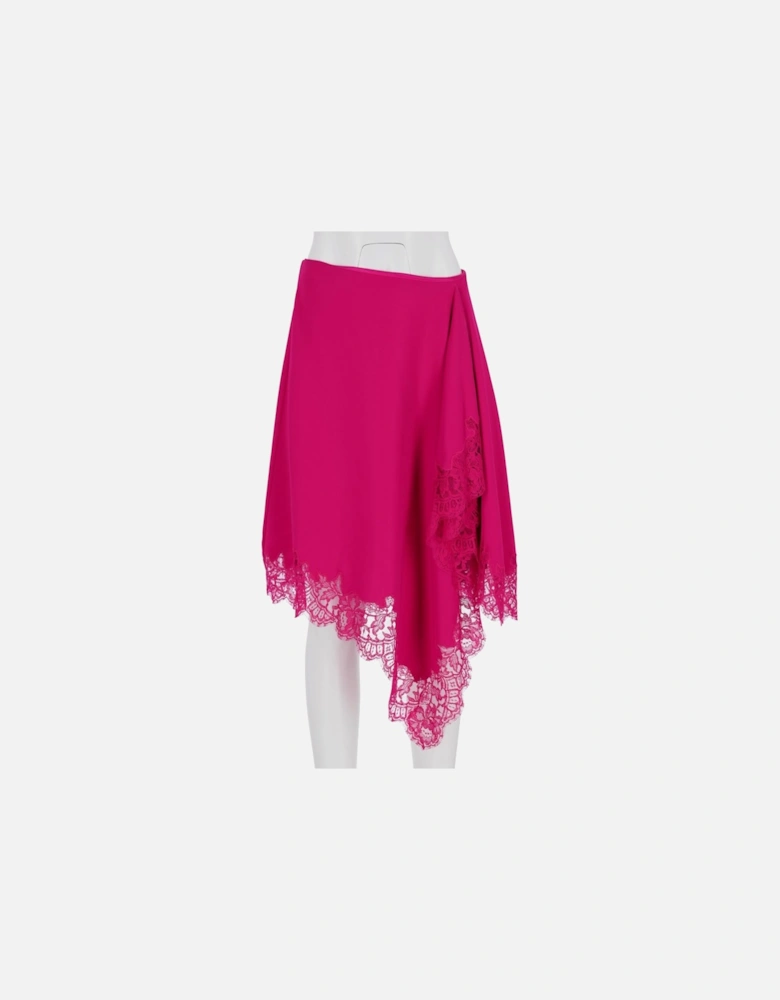LaceTrimmed Asymmetrical Skirt