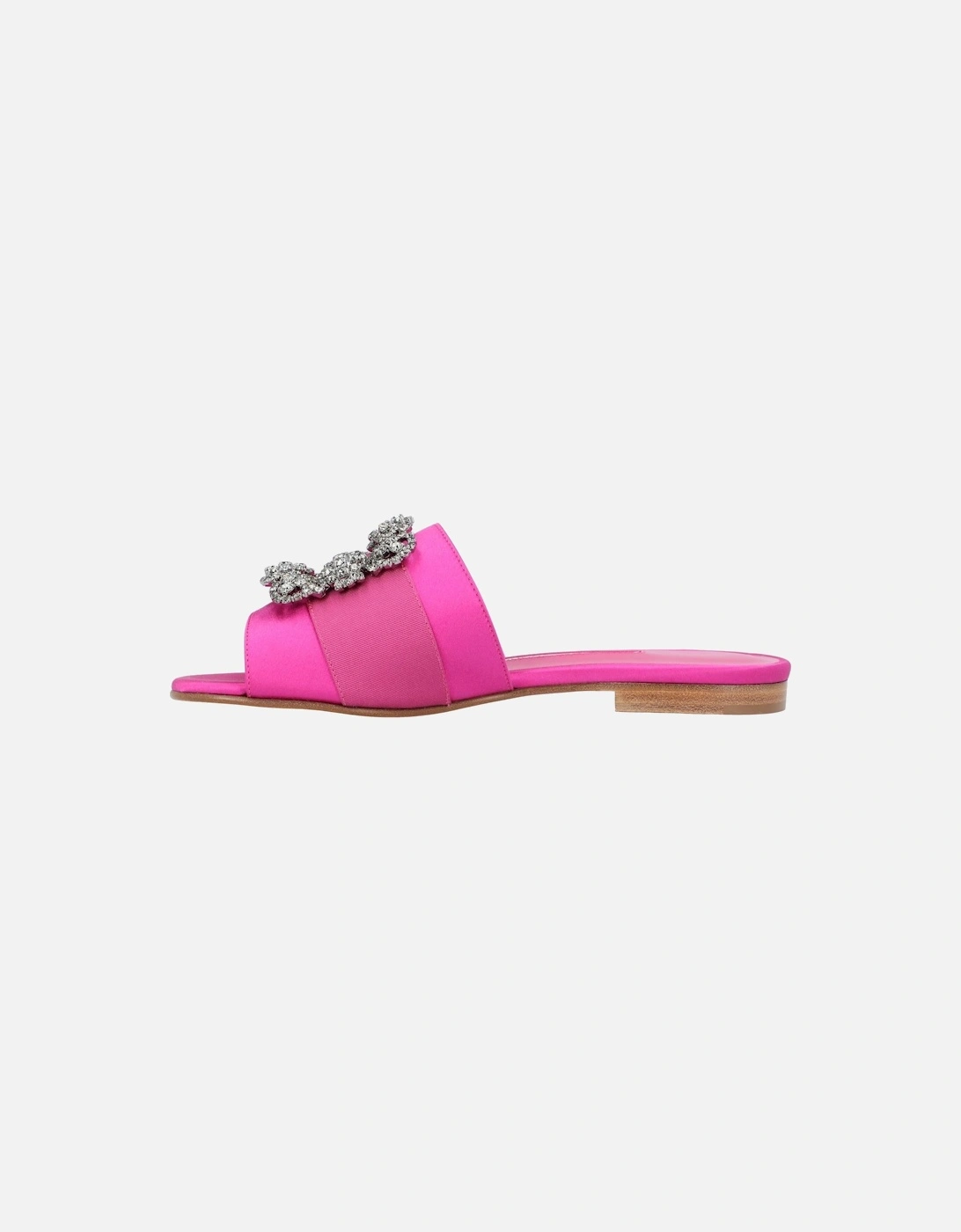 Purple Canvas and Satin Flat Shoes with Leather Lining and Sole