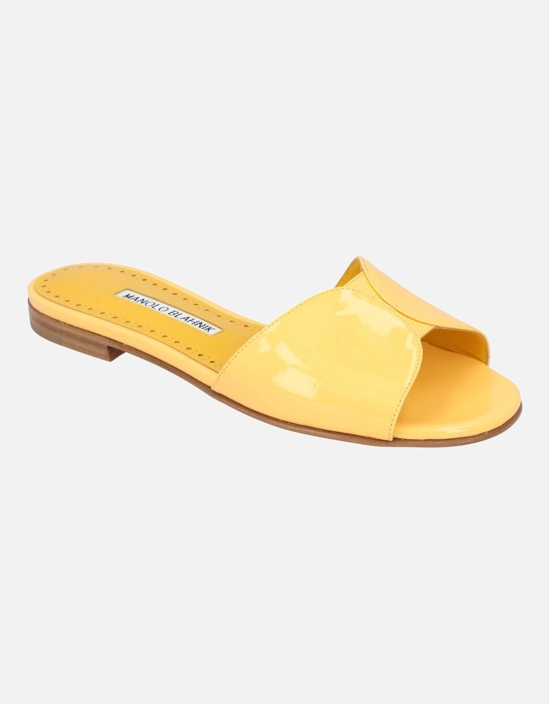 Layered Patent Leather Sandals with Flat Heel