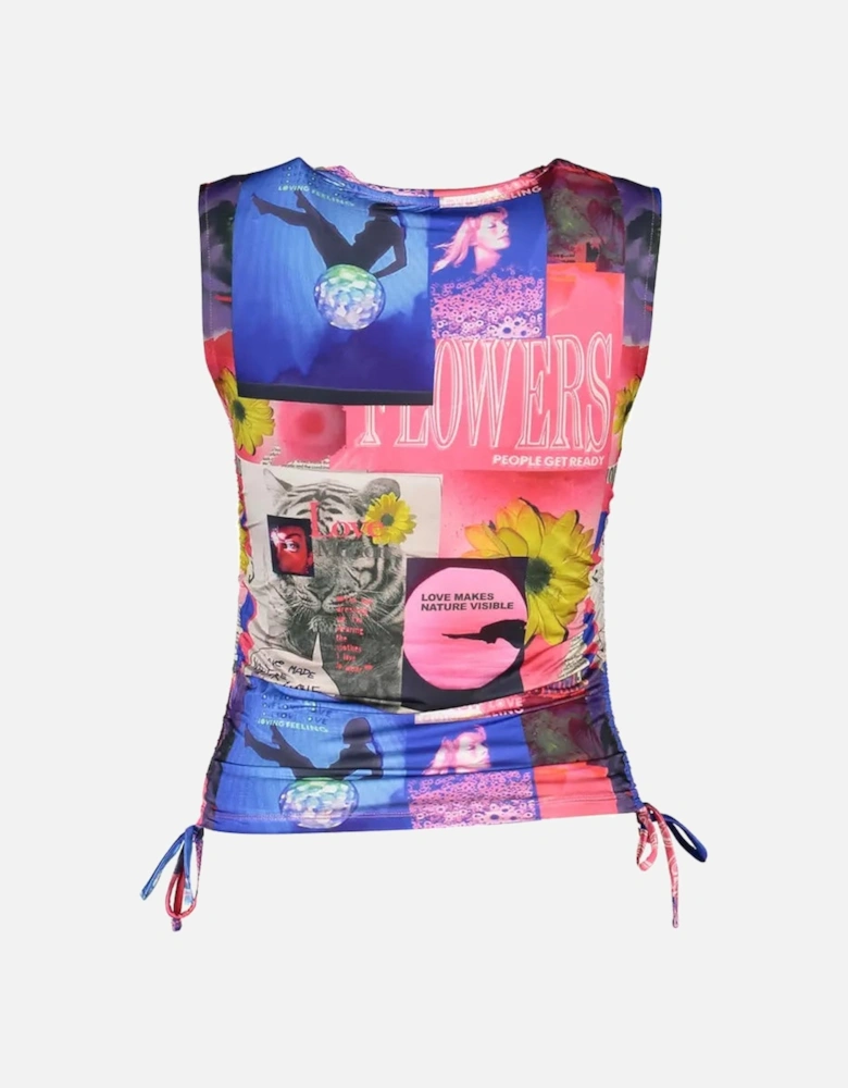 Collage Print Sleeveless Top