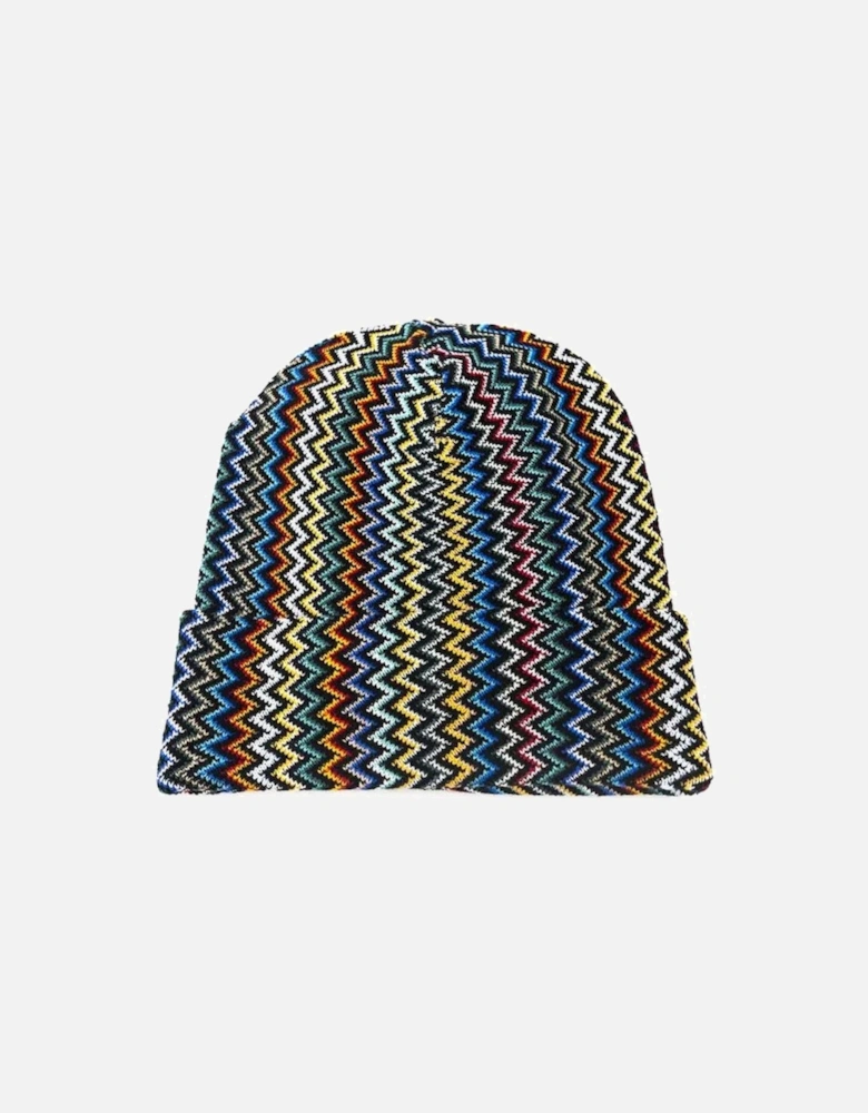 Zigzag Knit Beanie Multicolor