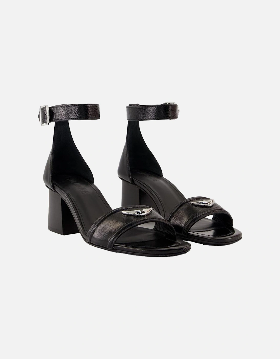 Leather Block Heel Sandals