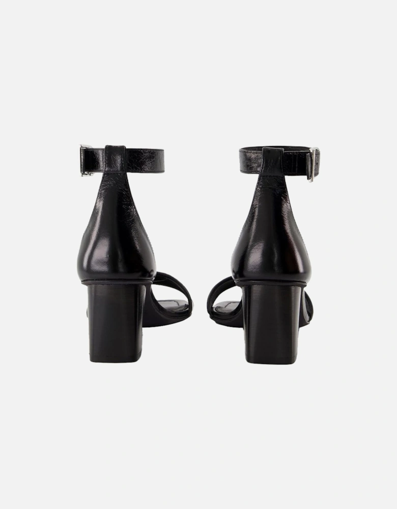 Leather Block Heel Sandals