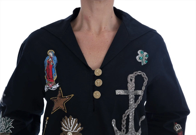 Dolce  Gabbana Embroidered Poplin Jacket  Black