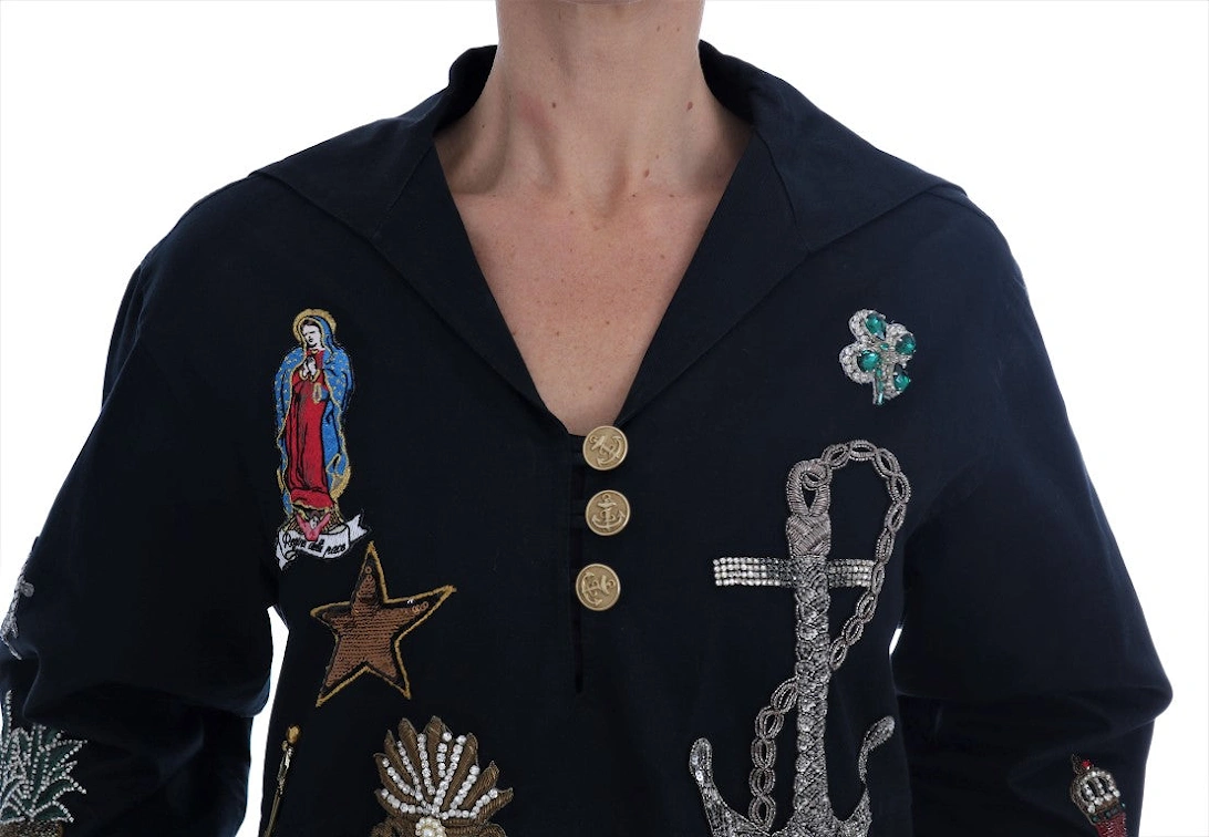 Dolce  Gabbana Embroidered Poplin Jacket  Black