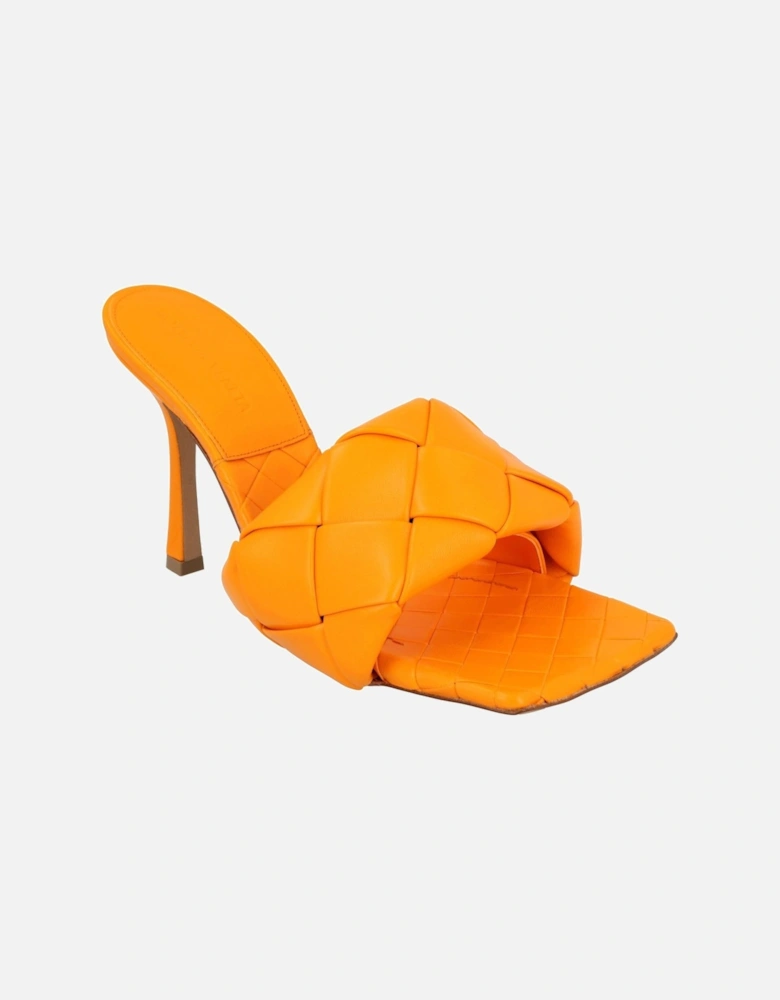 Intrecciato Leather Mules with 9 cm Heel