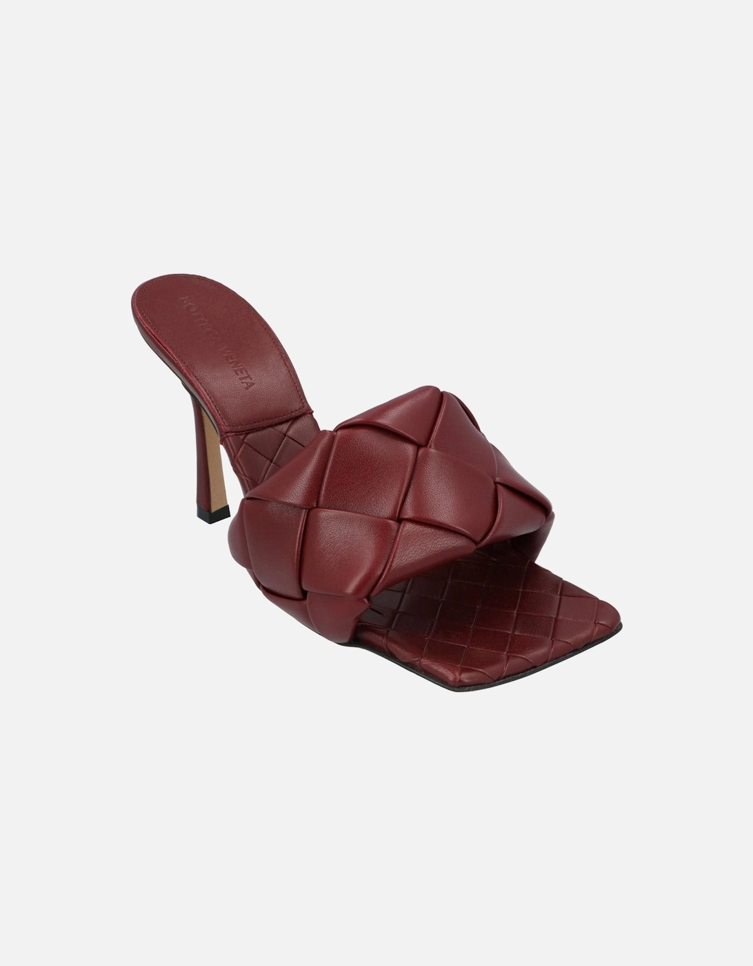 Intrecciato Leather Mules with Rubber-Injected Outsole and 9 cm Heel