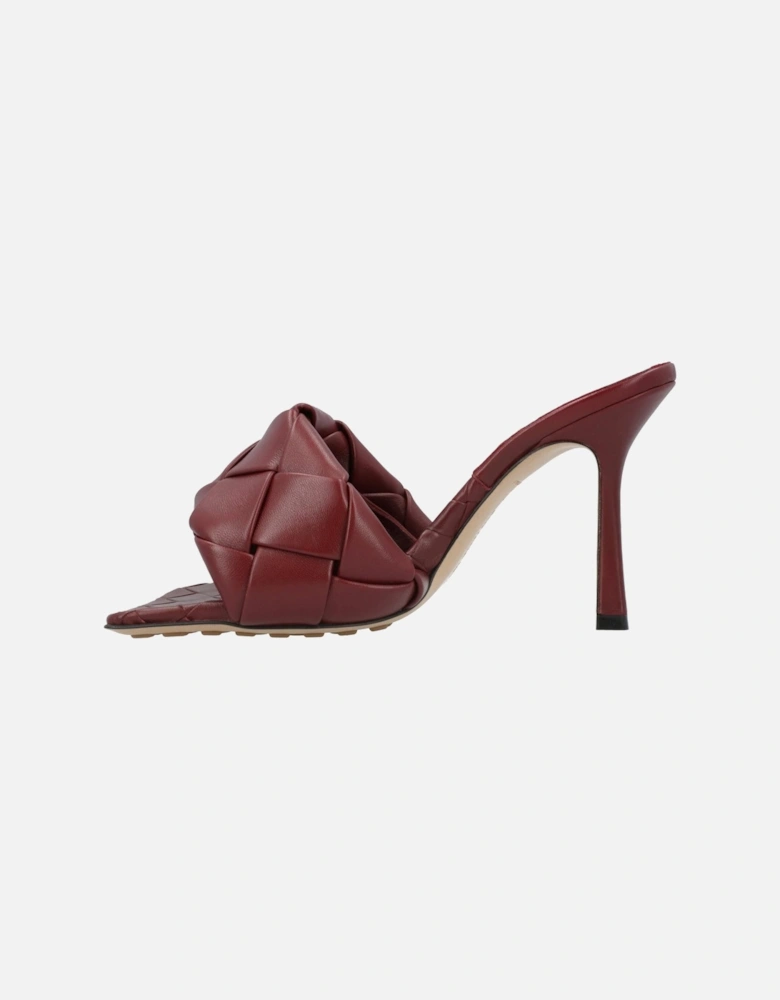 Intrecciato Leather Mules with Rubber-Injected Outsole and 9 cm Heel