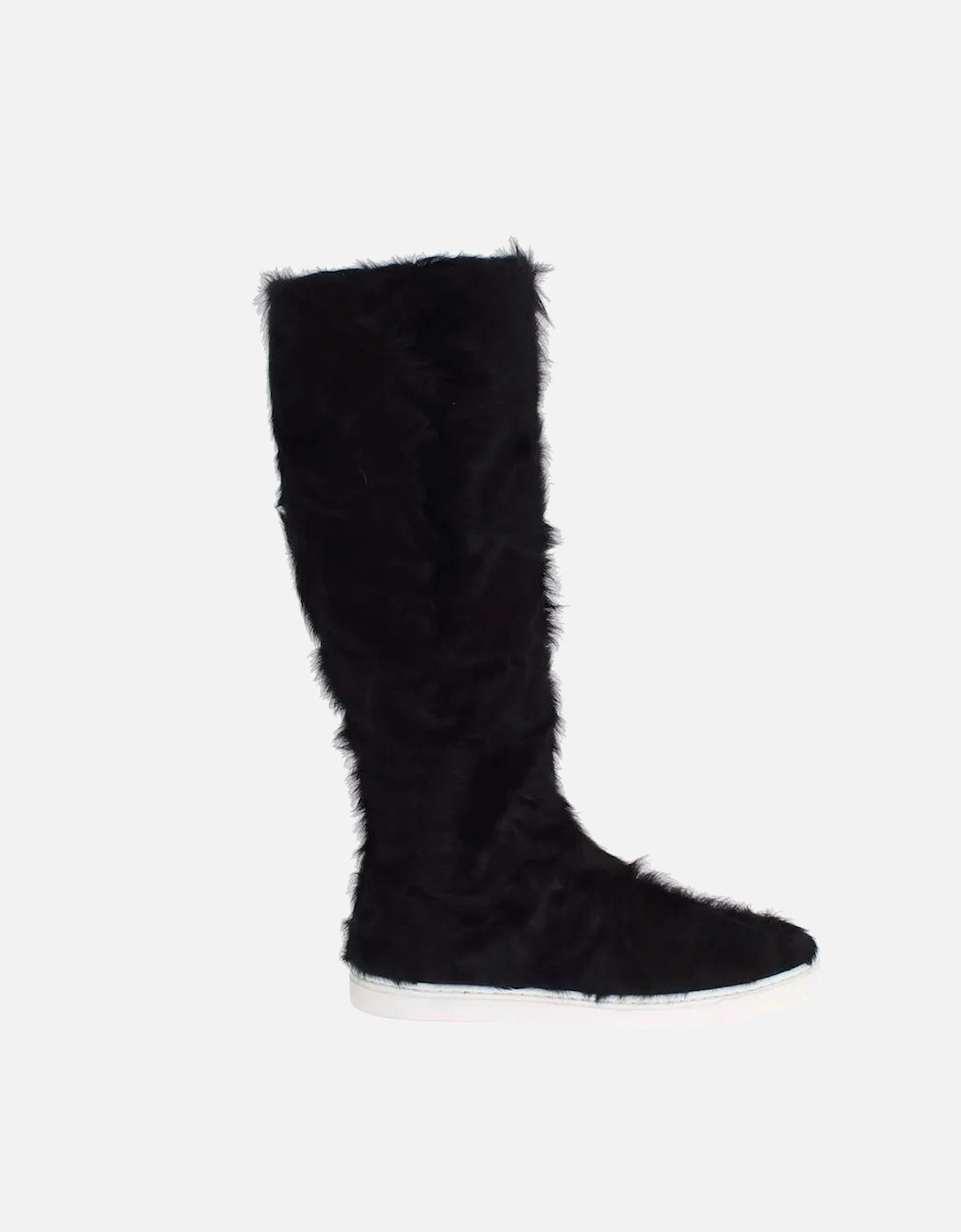 Xiangao Fur Leather Flat Sneaker Boots Women - Black, 6 of 5
