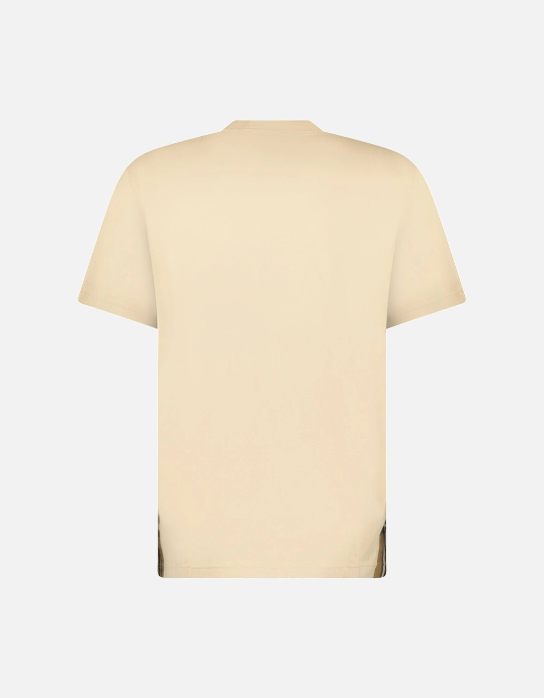 'Caris' Check Hem T-Shirt Soft Fawn