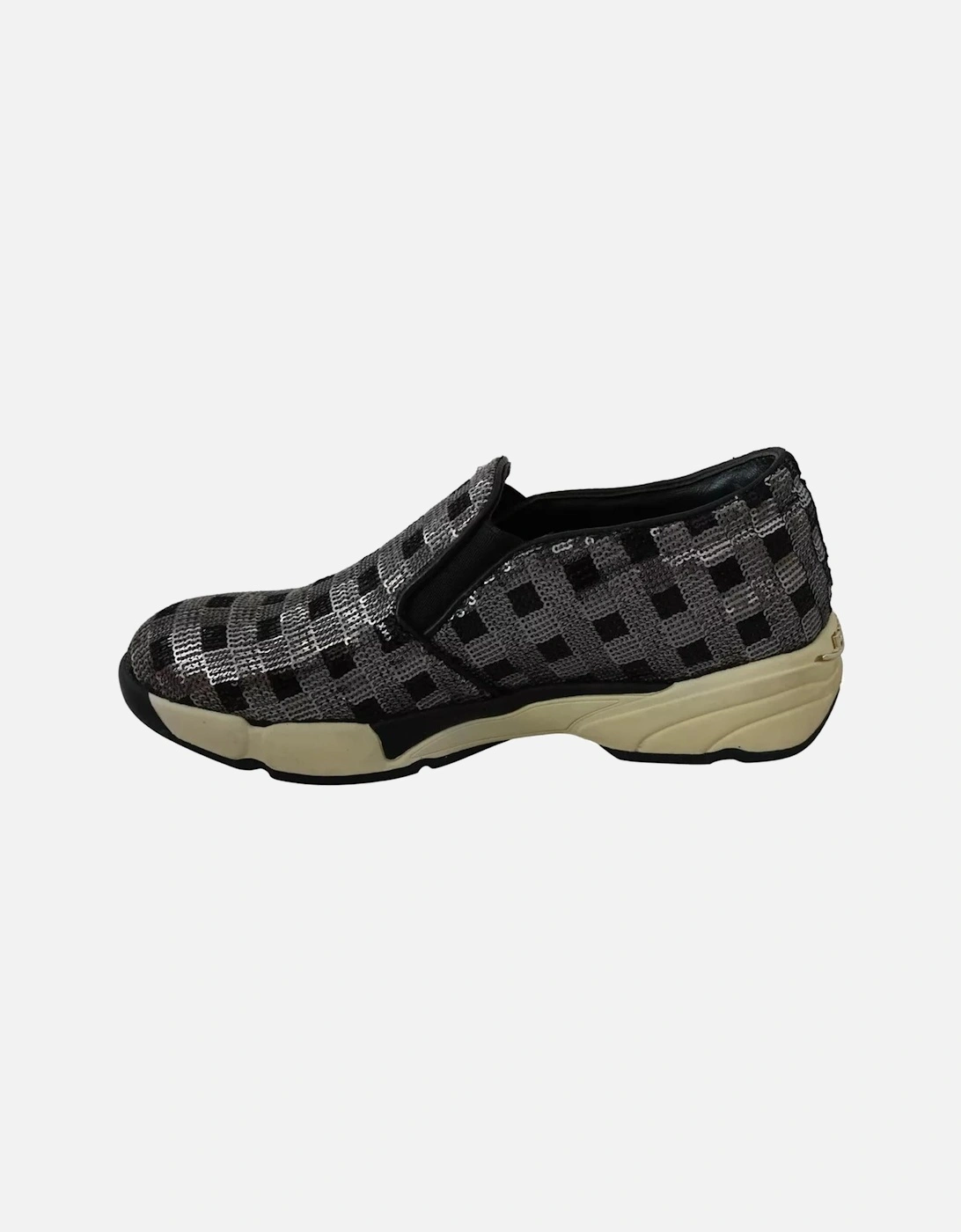 Leather Slip-On Sneakers with Rubber Sole Women - Black