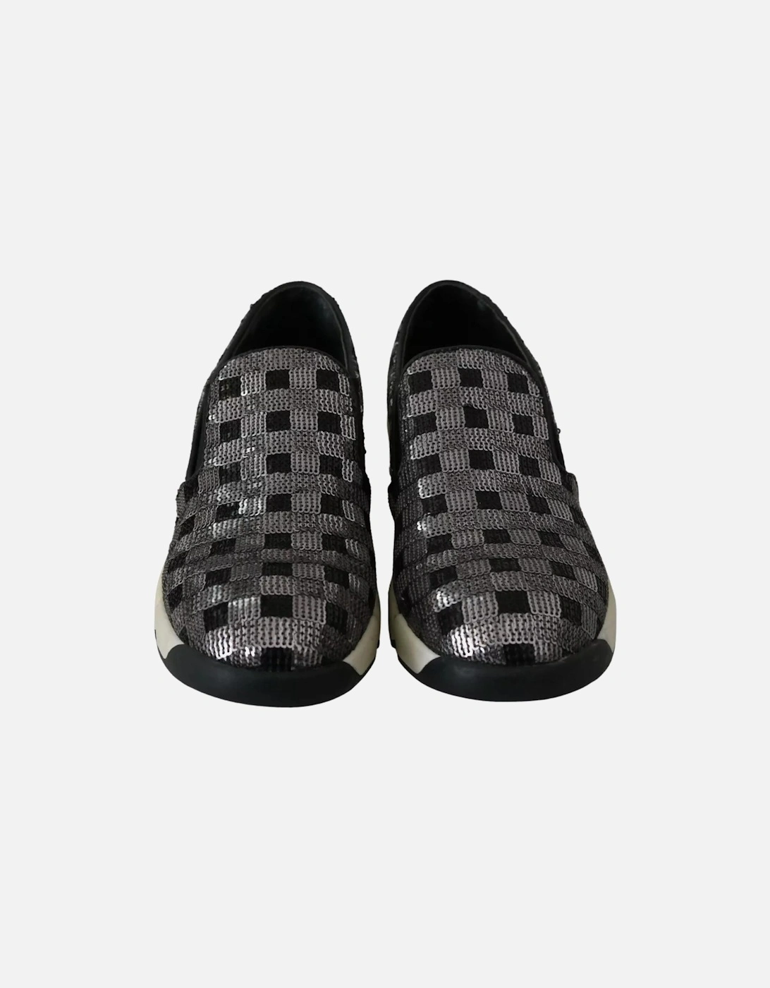 Leather Slip-On Sneakers with Rubber Sole Women - Black