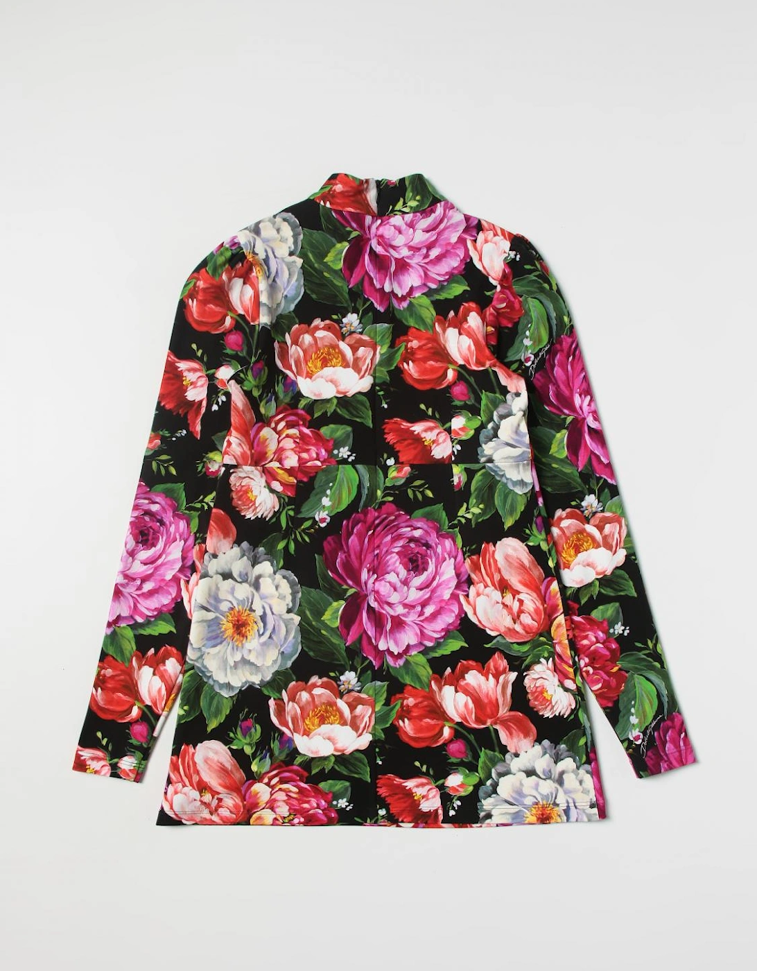 Floral Print High Neck Long Sleeve Dress