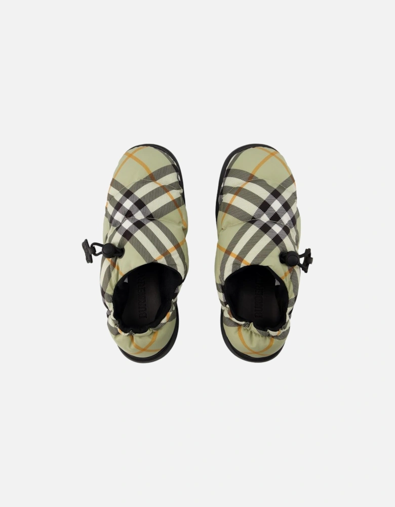 Beige Nylon Low Mules