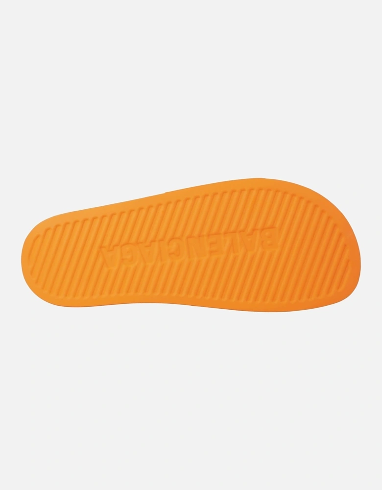 Matte Orange Rubber Sole Logo Pool Slide
