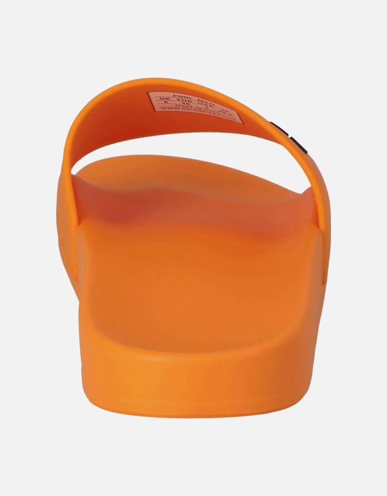 Matte Orange Rubber Sole Logo Pool Slide