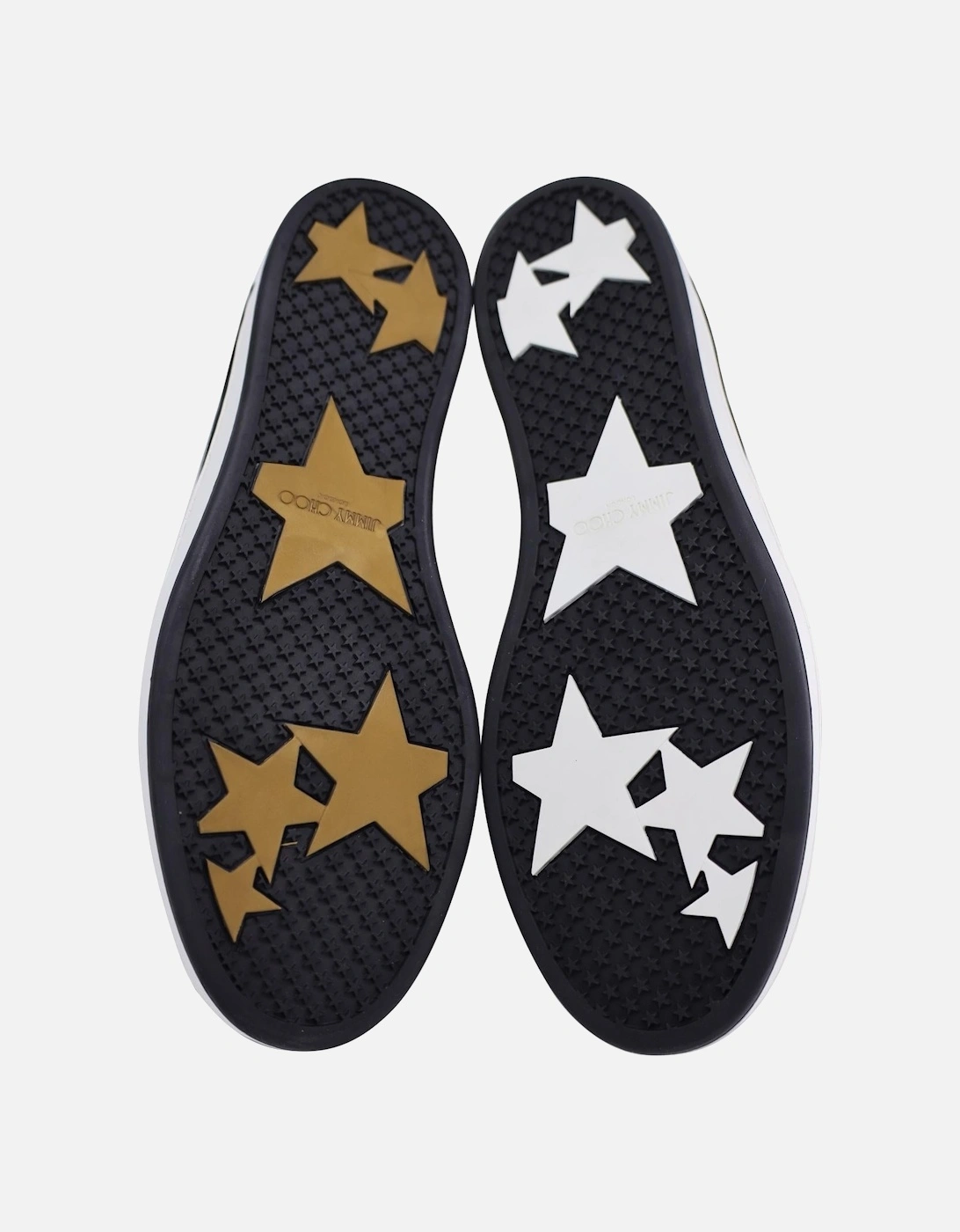Glitter-Paneled Black Suede Sneakers by Jimmy Choo