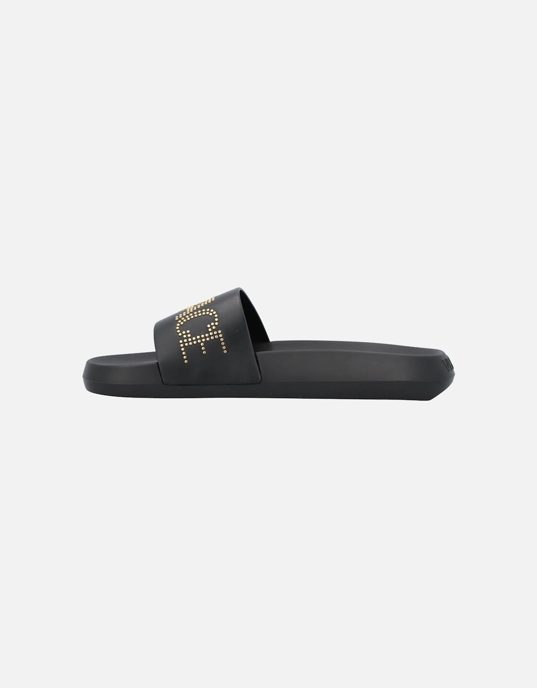Black Rubber Slide Sandals