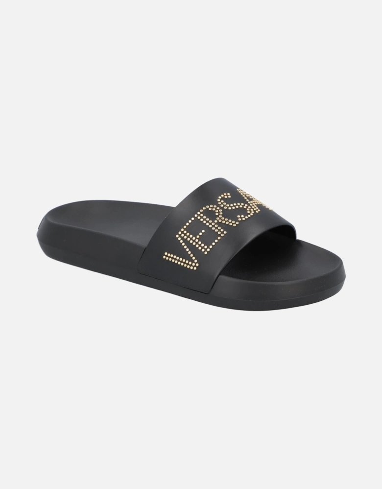 Black Rubber Slide Sandals