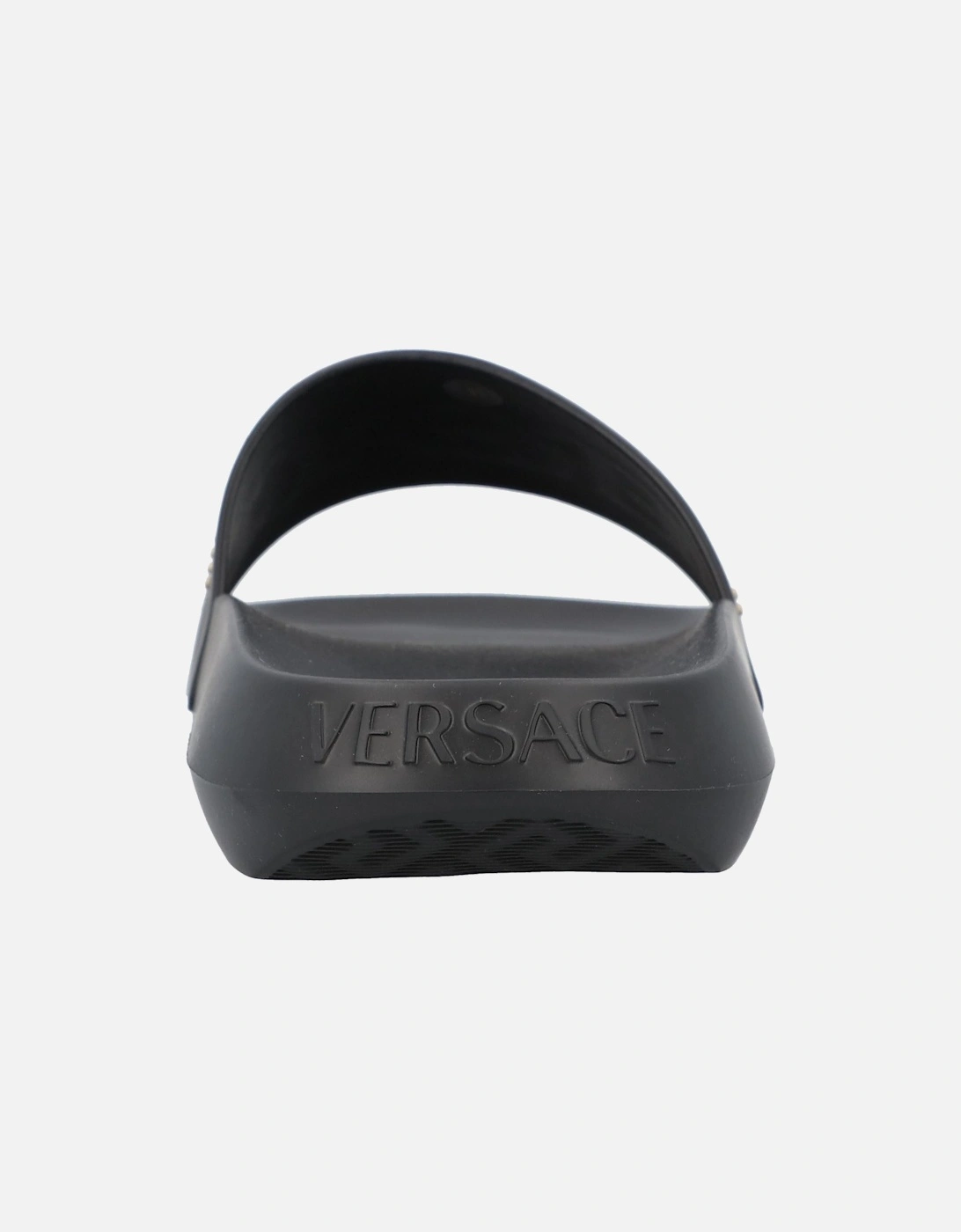 Black Rubber Slide Sandals