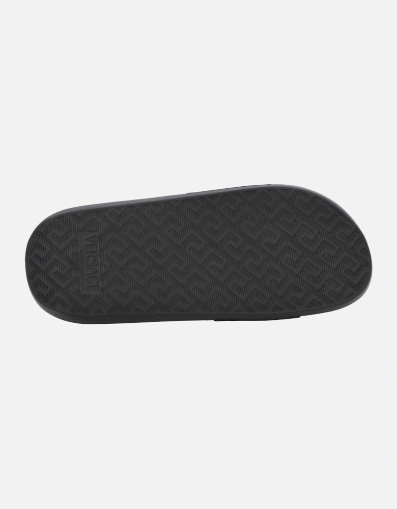 Black Rubber Slide Sandals