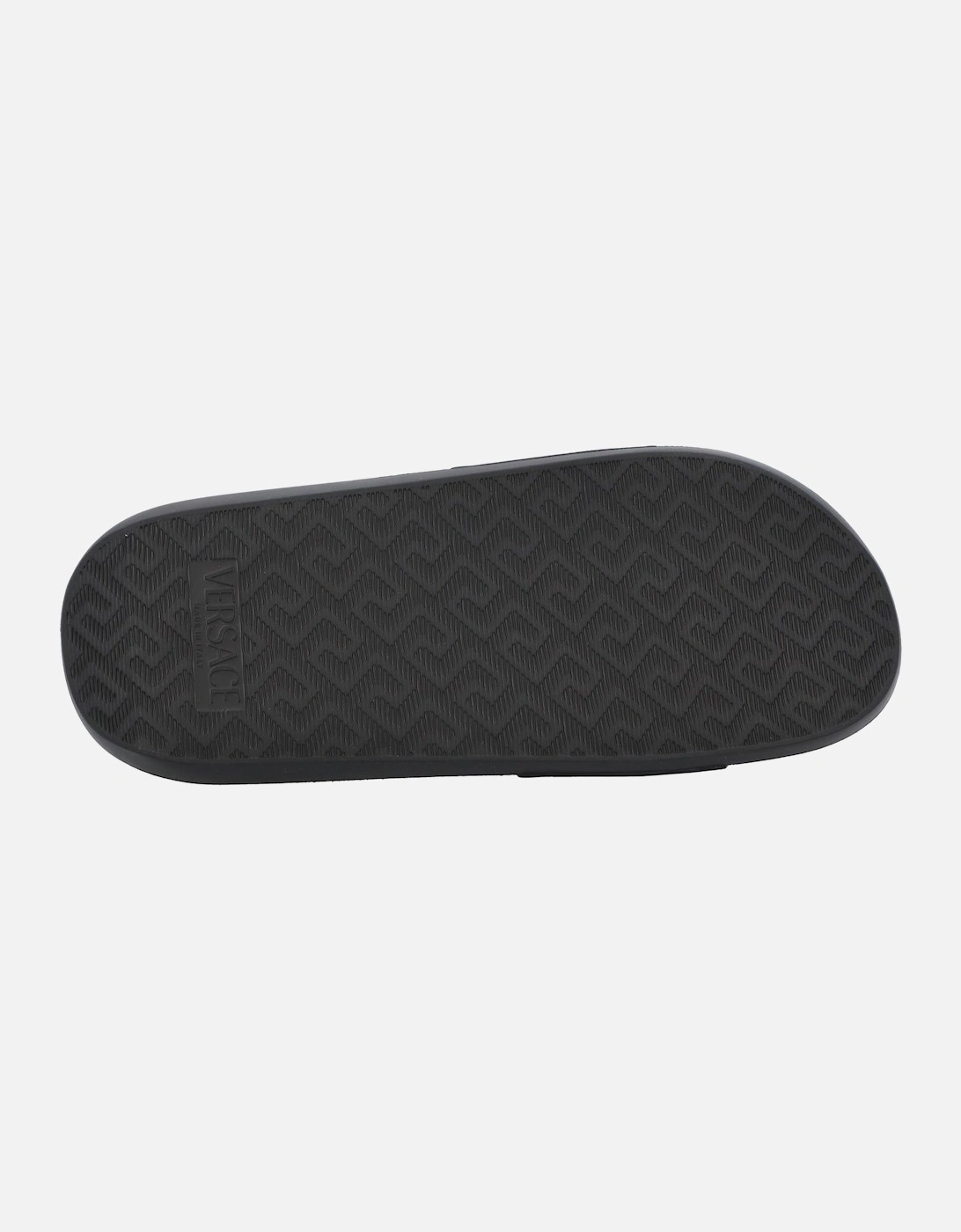 Black Rubber Slide Sandals