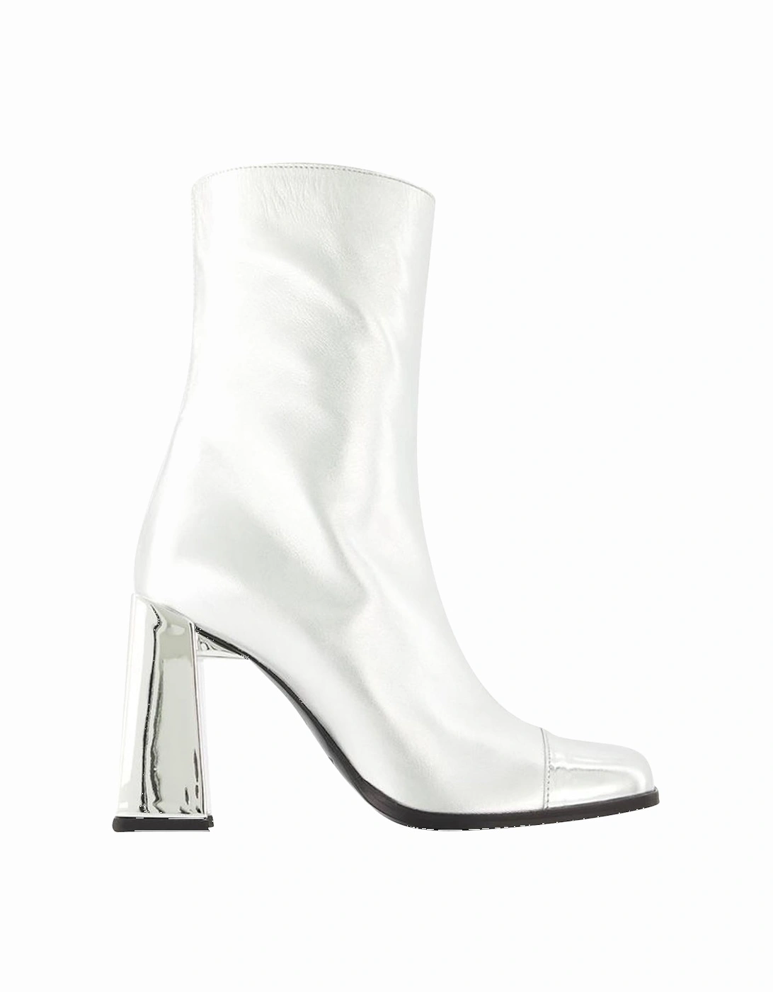 Silver Metallic Leather Ankle Boots, 4 of 3