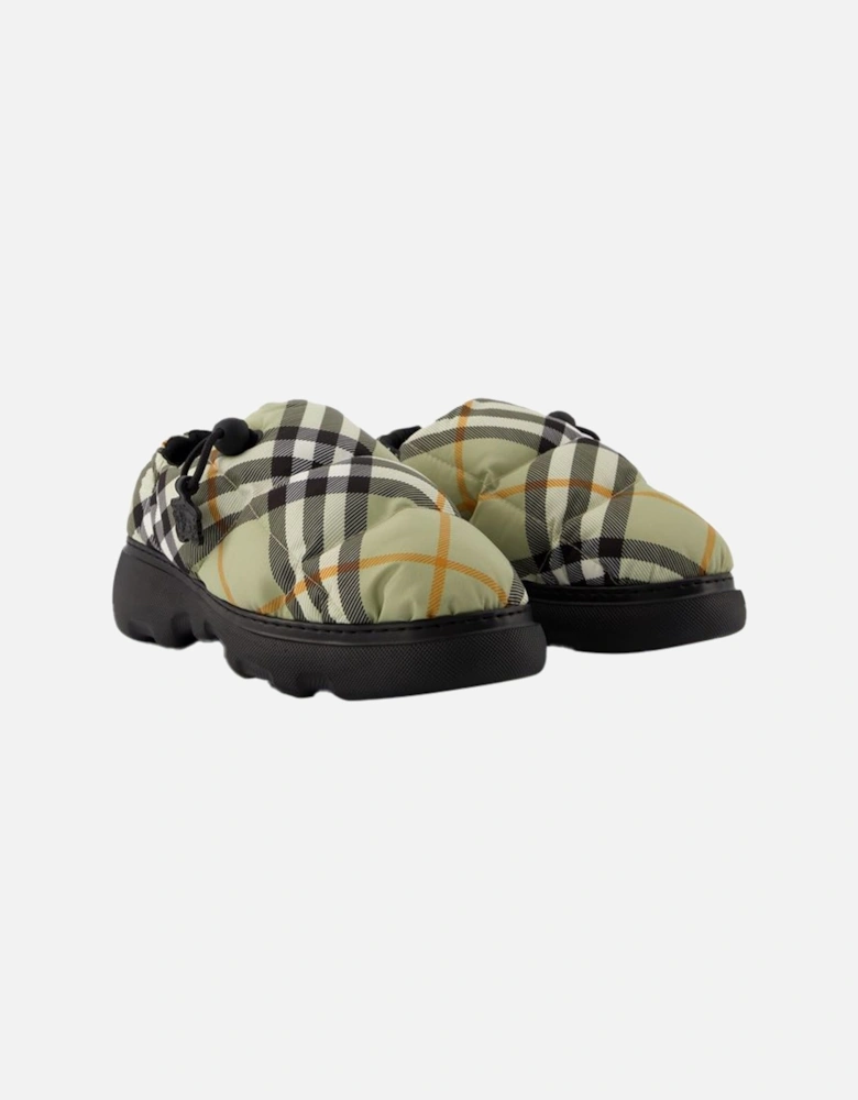 Beige Nylon Low Mules