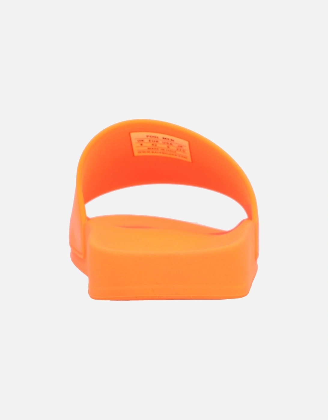 Orange Molded Rubber Pool Slide Sandals with 3D Logo