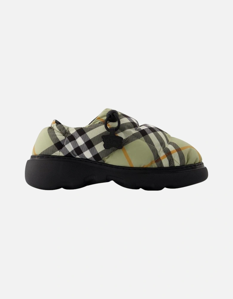 Beige Nylon Pillow Low Mules